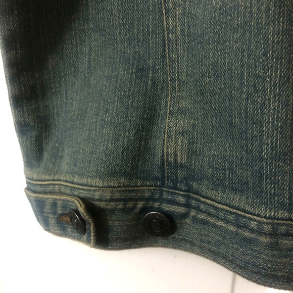 Cripple Creek denim vest, hair-on, size XXL. - Picture 3 of 5